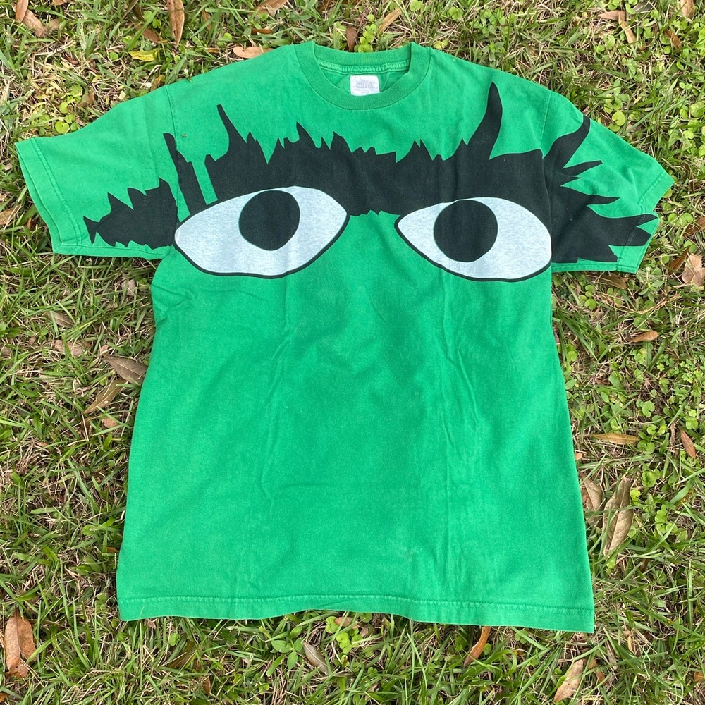 Alife Oscar the Grouch Short Sleeve Shirt 21X29 Green/Black/White